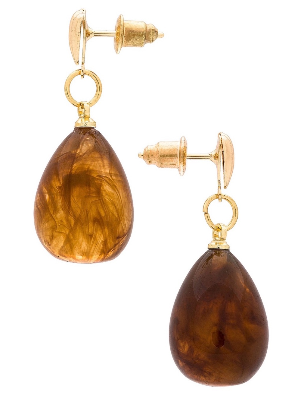 REVOLVE Gold-Tone Honey Brown Teardrop Dangle Earrings